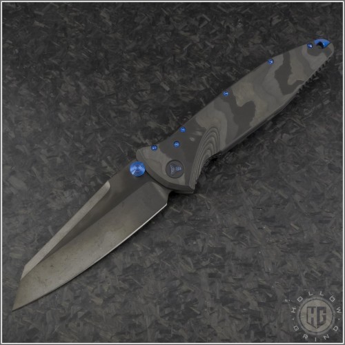 (#MTC-0325) Microtech Knives Custom Socom Elite Warcom Fat Carbon Fiber Handle - Front