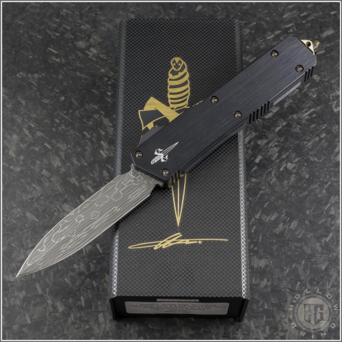 (#MTC-0342) Marfione Custom Scarab II Spike Grind Damascus - Front