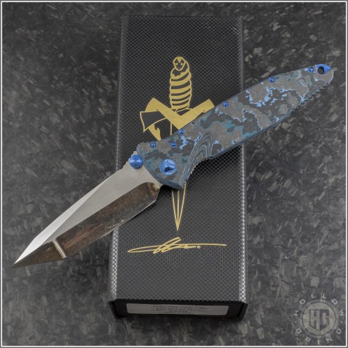 (#MTC-0354) Microtech Knives Custom Socom Elite T/E Stonewash Arctic Storm CF Handle - Front