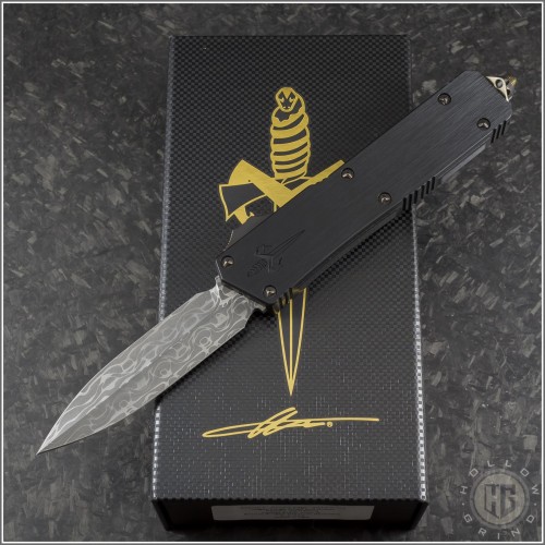 (#MTC-0367) Marfione Custom Scarab II Spike Grind Damascus - Front