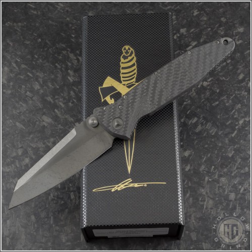 (#MTC-0374) Microtech Knives Custom Socom Elite Warcom Carbon Fiber Handle - Front
