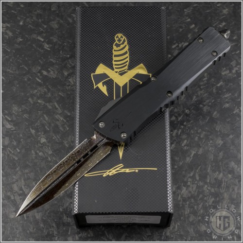 (#MTC-0381) Marfione Custom Combat Troodon D/E Hot Blued Damascus  - Front