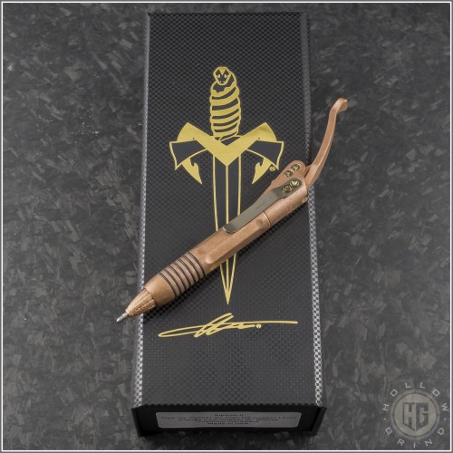 (#MTC-0391) Microtech Custom Copper Siphon Pen Cyro Ice Finish - Front