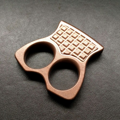 (#PW-CU2) Microtech Double Finger Paperweight - Copper - Front