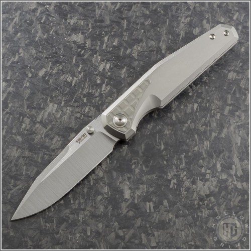 (#PenaX-Alacran-01) Pena Knives X-Series Alacran Frag Titanium Satin Plain - Front