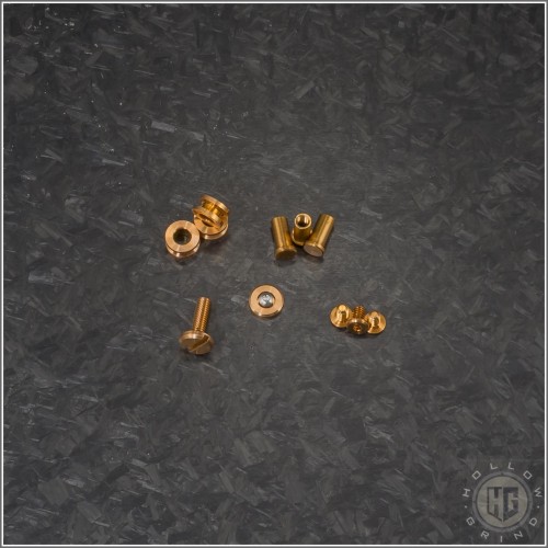 (#RH-CHK-35-Cu) Rick Hinderer Knives XM-18 3.5" Copper Hardware Kit - Front