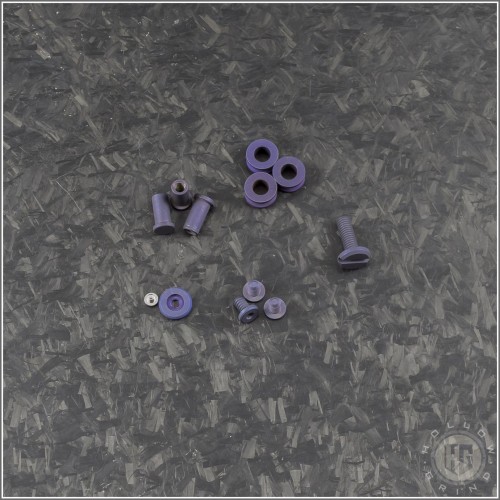 (#RH-CHK-35-TiBP) Rick Hinderer Knives XM-18 3.5" Titanium Battle Purple Hardware Kit - Front