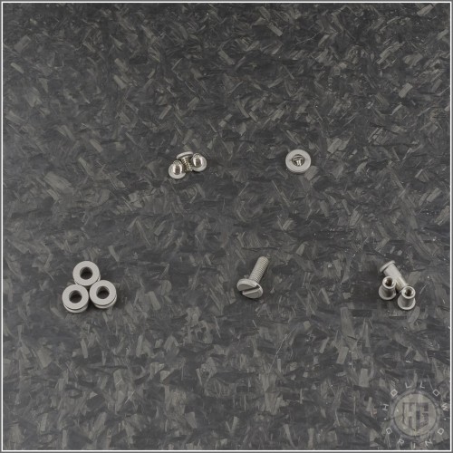 (#RH-CHK-TiWF) Rick Hinderer Knives XM-18 3.5" Titanium Working Finish Hardware Kit - Front