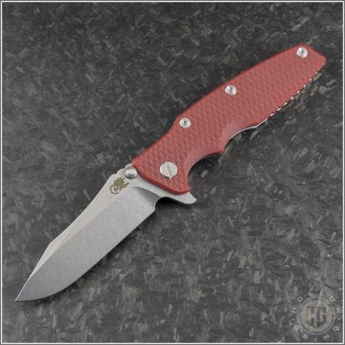 (#RH-EKLPS35-14) Rick Hinderer Knives Eklipse Tri-Way 3.5" Stonewash - Front