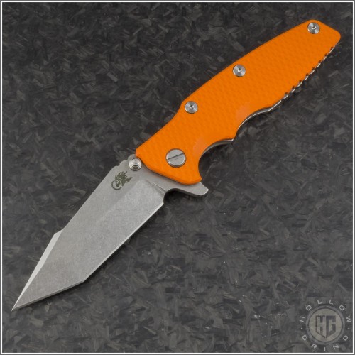 (#RH-EKLPS35-2) Rick Hinderer Knives Eklipse Tri-Way 3.5" Stonewash - Front