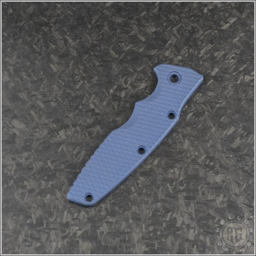 (#RH-SCL-EK-4) Rick Hinderer Knives Titanium Eklipse Scale - Textured Battle Blue Finish - Front