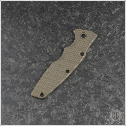 (#RH-SCL-EK-8) Rick Hinderer Knives Titanium Eklipse Scale - Textured Battle Bronze Finish - Front