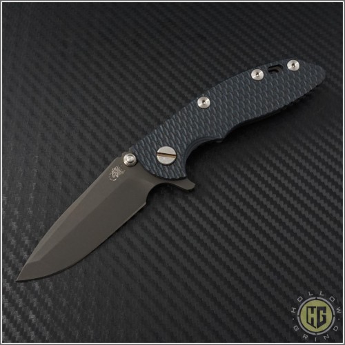 (#RH-XM1830-13) Rick Hinderer XM-18 3" Spanto - Black Handle - Front