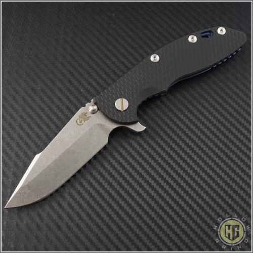 (#RH-XM1835-36) Rick Hinderer XM-18 3.5" Harpoon Spanto - Black - Front