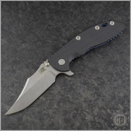 (#RH-XM1835-53) Rick Hinderer Gen 6 XM-18 3.5" Bowie Stonewash - Front
