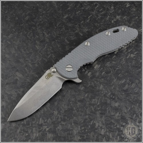 (#RH-XM1835-71) Rick Hinderer XM-18 3.5" Spearpoint Stonewash - Front
