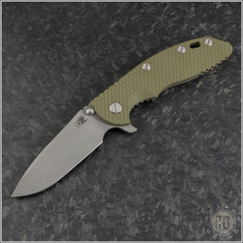 (#RH-XM1835-76) Rick Hinderer XM-18 3.5" Spearpoint Stonewash - Front