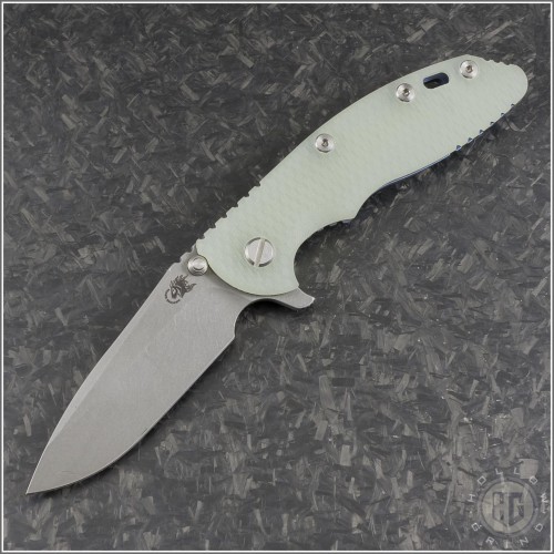 (#RH-XM1835-87) Rick Hinderer Gen 6 XM-18 3.5" Spearpoint Working Finish - Front