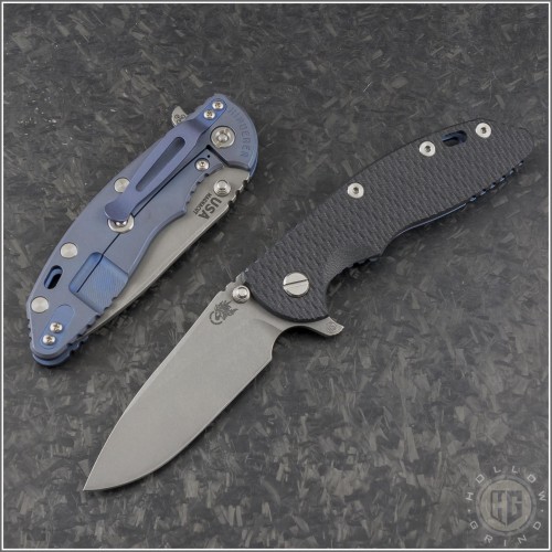 (#RH-XM1835SK-SH-002) Rick Hinderer XM-18 3.5" (Tri-Way) Skinny Slicer Hollow Grind Working Finish - Front