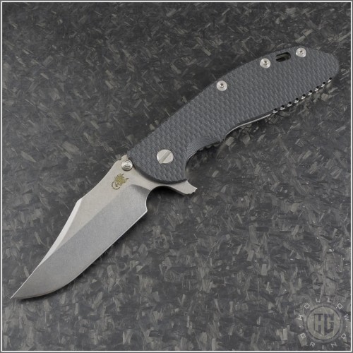 (#RH-XM24-02) Rick Hinderer XM-24 4" Black Stonewash - Front