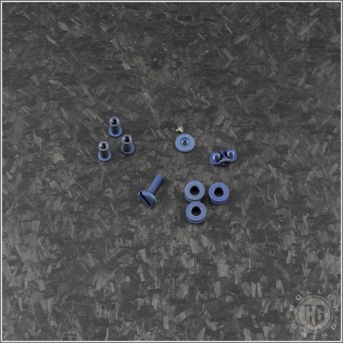 (#RH-XM24-HW-Ti-01) Rick Hinderer XM-24 Titanium Hardware - Battle Blue - Front