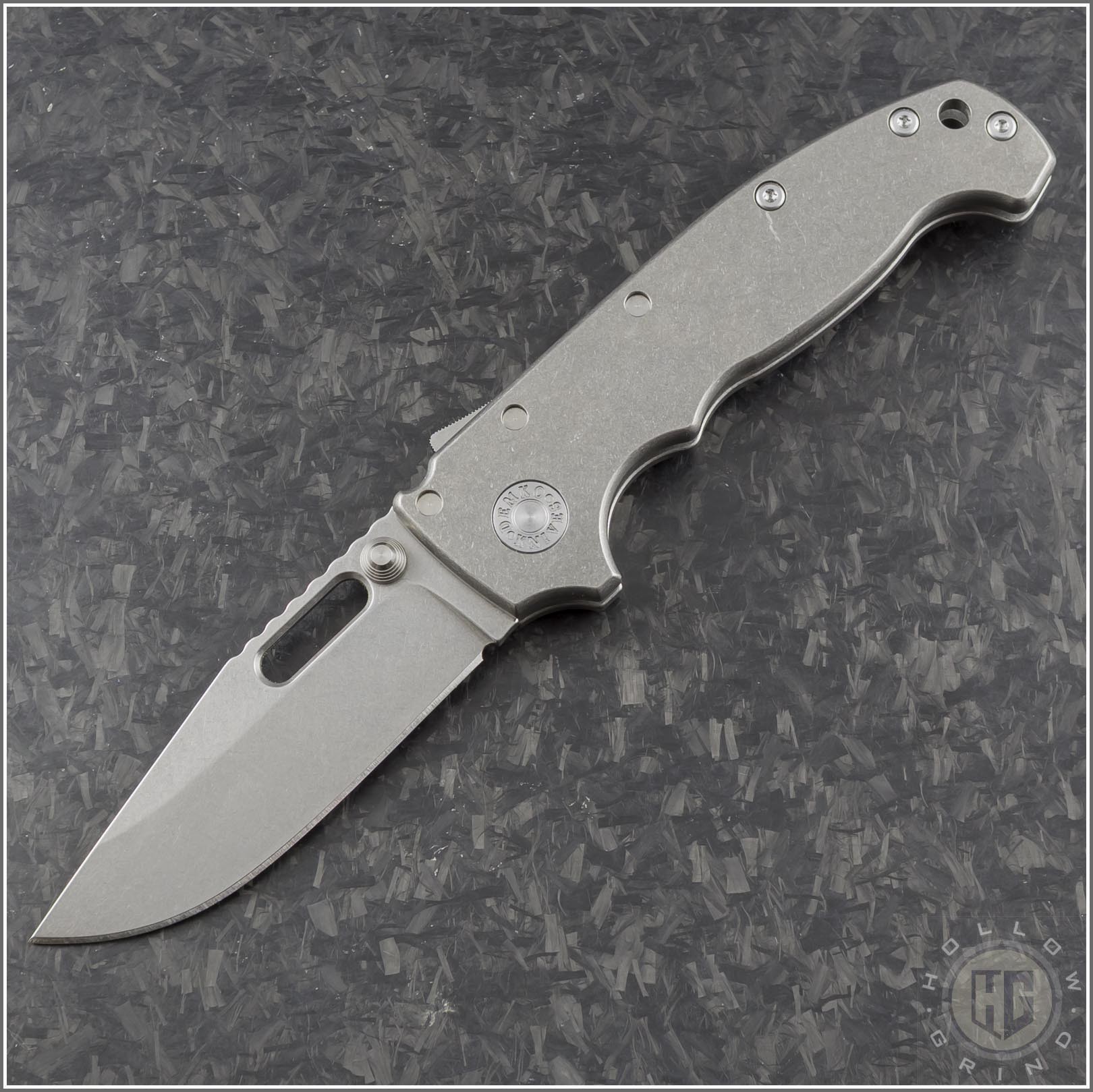 Demko Knives Titanium MGAD20S (Slim) Clip Point Folder Knife (3.5in ...