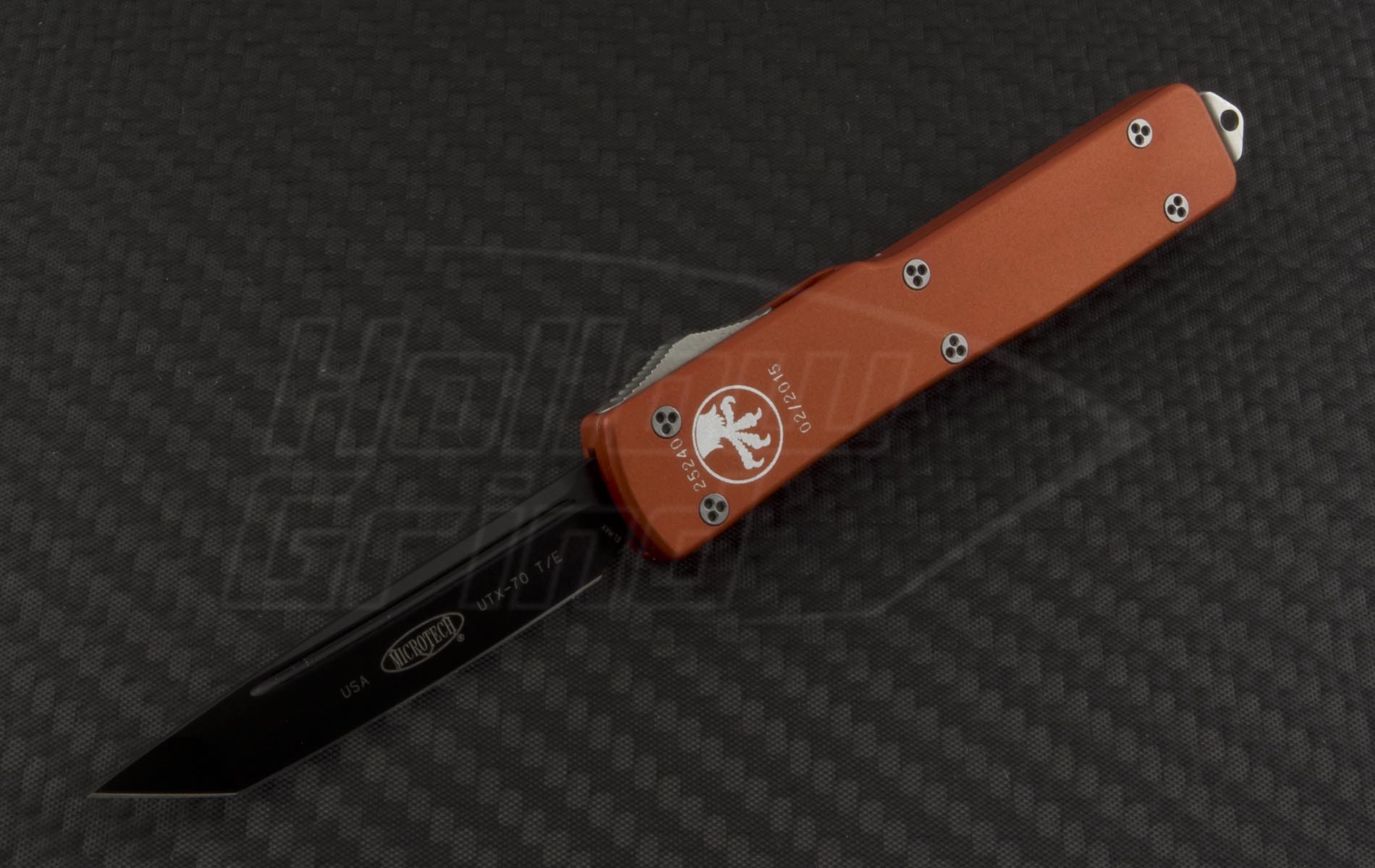 Microtech Knives Orange UTX-70 T/E Automatic OTF D/A Knife (2.41in ...