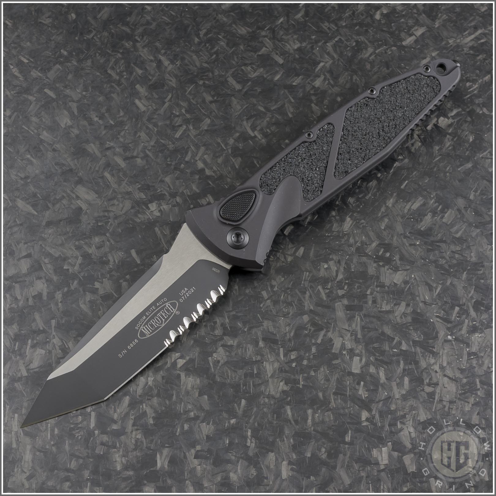 Microtech Knives Socom Elite S/E Folder S/A Knife (4in Black Part Serr ...