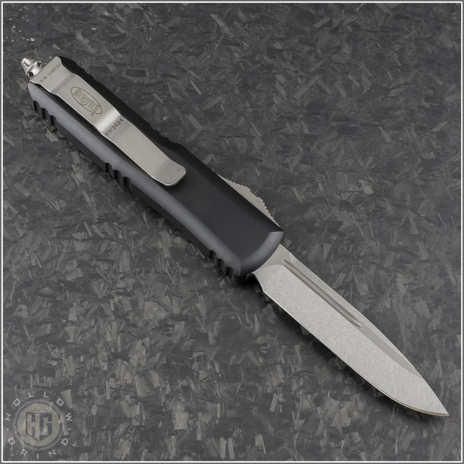 Microtech Knives UTX-85 S/E Automatic OTF D/A Knife (3in Stonewashed ...