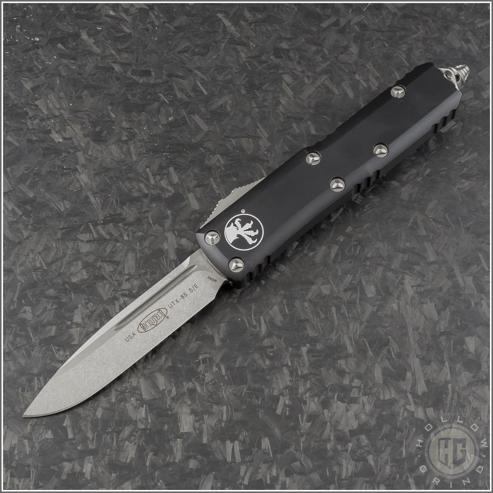 Microtech Knives UTX-85 S/E Automatic OTF D/A Knife (3in Stonewashed ...