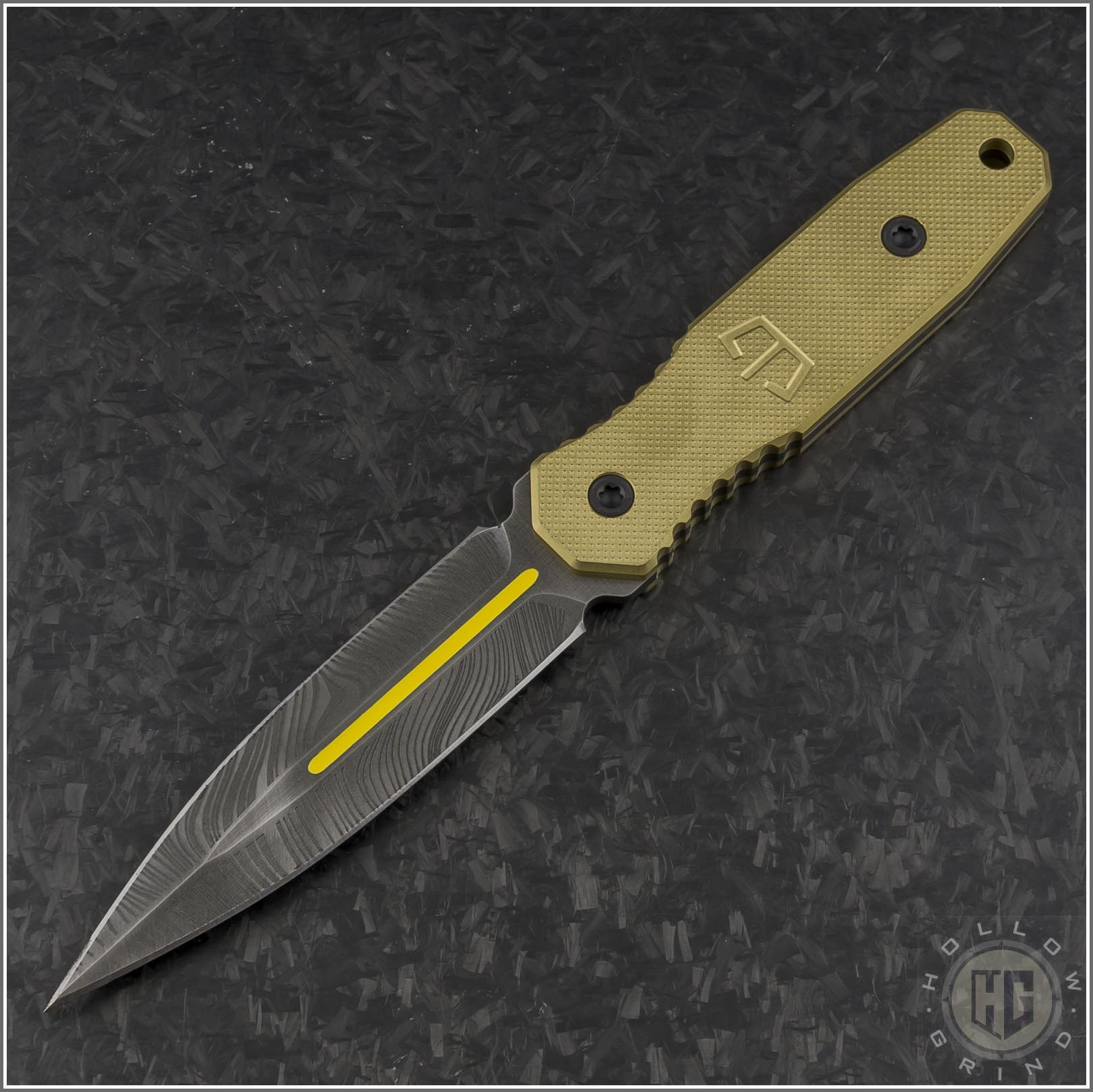 Blackside Customs Brass Phase 7 SDM D/E Fixed Knife (4.5in Black