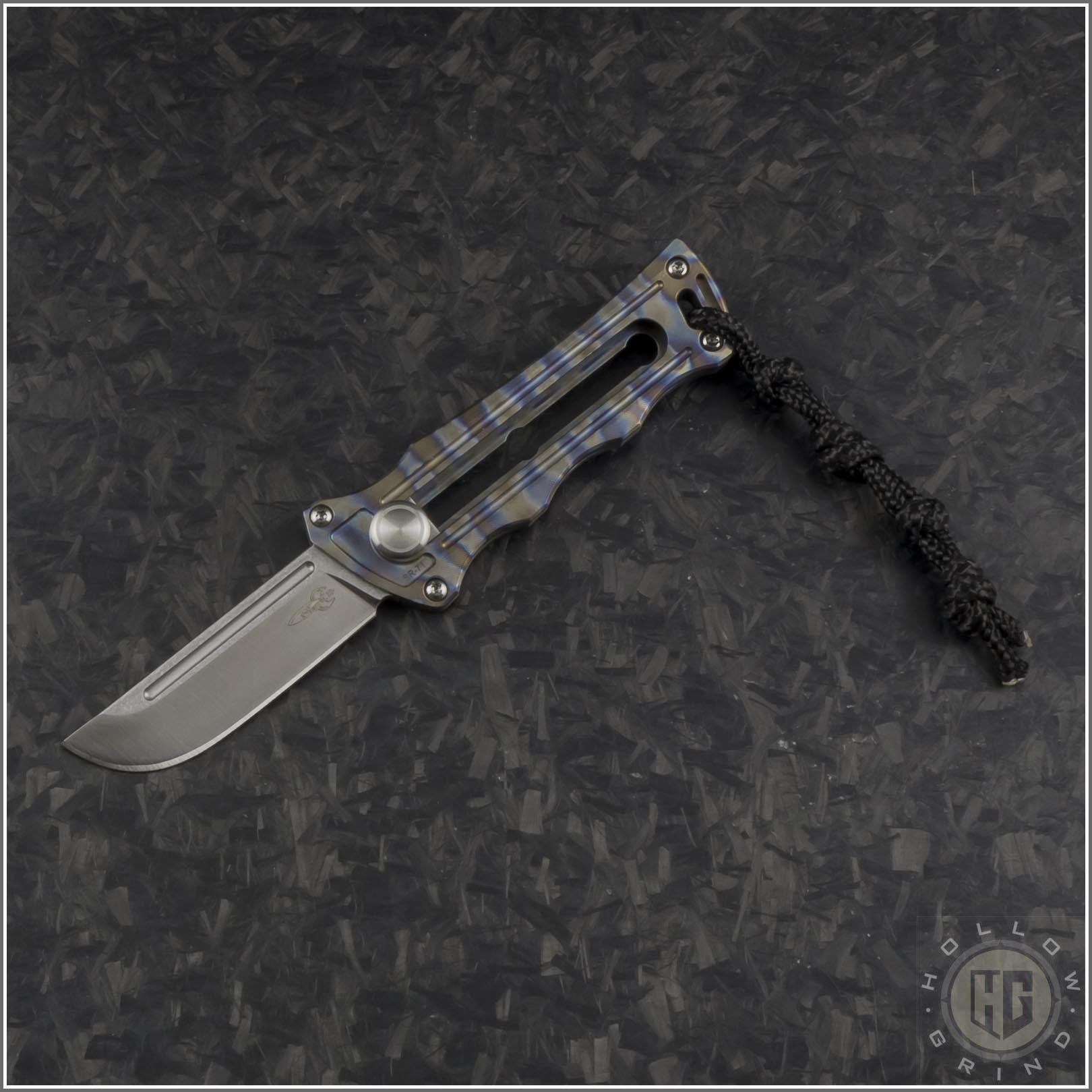 D Rocket Design Flamed Ti KatanaX T E Manual Out the front Knife 1 9in 