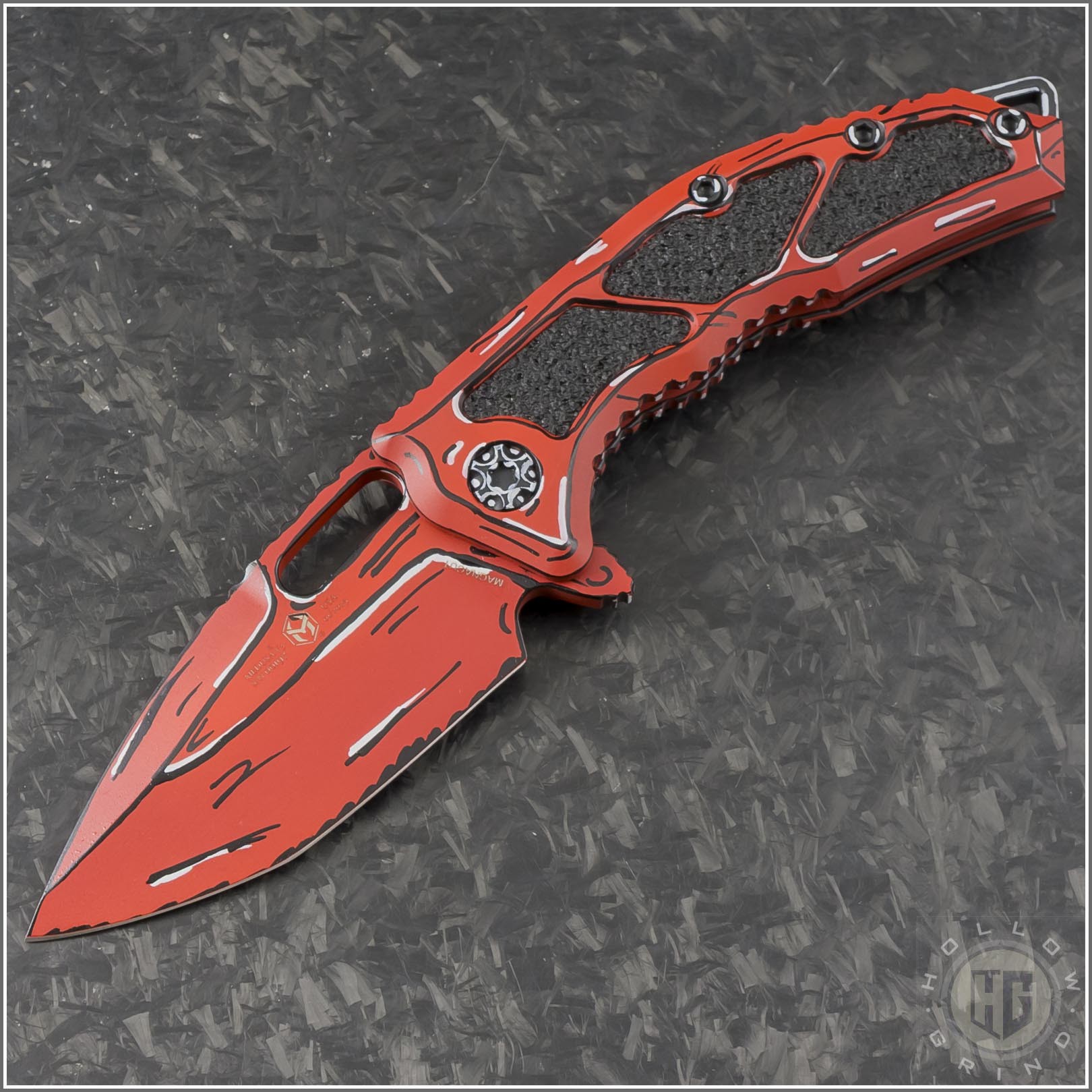 Heretic Knives Limited Red Medusa T/E Flipper Knife (3in Cell