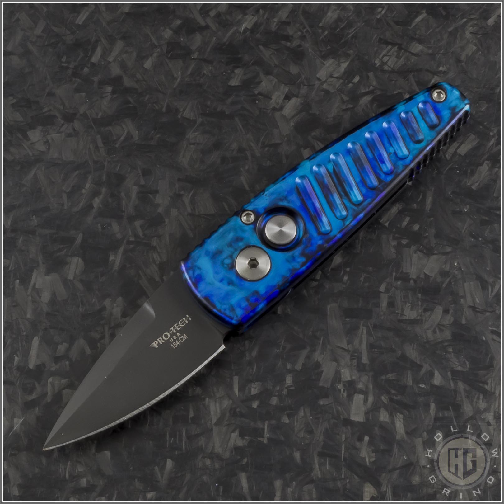 Pro-Tech Blue Stinger S/E Automatic Folder S/A Knife (1.94in Black