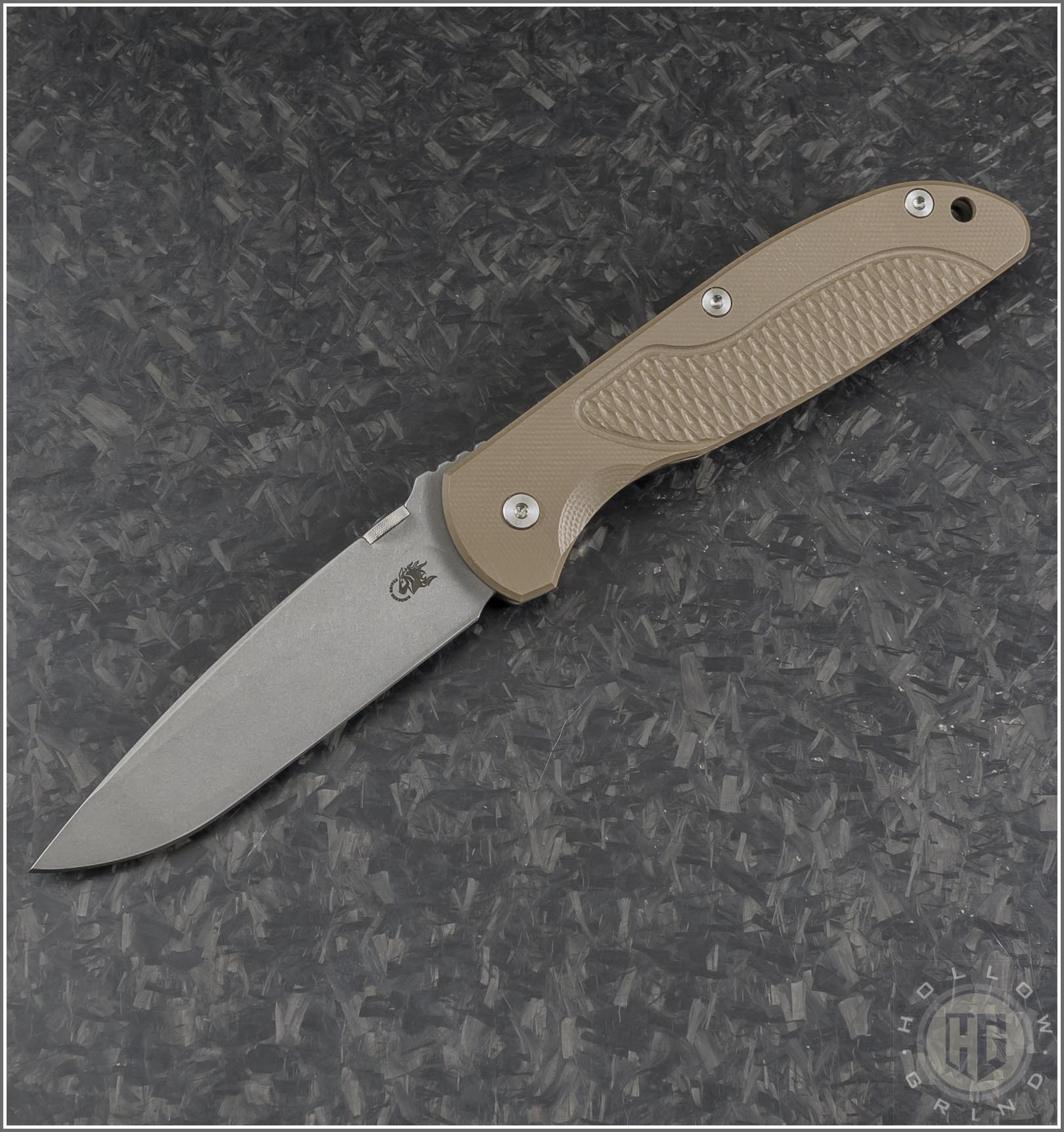 Rick Hinderer Flat Dark Earth Firetac Spanto Folder Knife (3.5in
