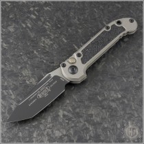 (#1136-1NC) Microtech Natural Clear LUDT Gen III Tanto Black Plain - Front