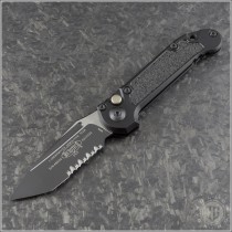 (#1136-2T) Microtech LUDT Gen III Tanto Black Part Serrated - Front