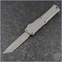 (#1144-3CTG) Microtech Titanium Gray Cerakote Combat Troodon Gen III T/E Gray Cerakote Full Serrations - Front