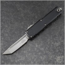 (#12334-10) Microtech UTX-85 Gen IV T/E Stonewash Plain - Front