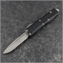 (#231II-11S) Microtech UTX-85 II Stepside Stonewash Part Serrated - Front
