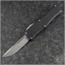 (#703-10FRS) Microtech Hera S/E Frag Handle Stonewash Plain - Front