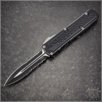 (#GT-143232) Guardian Tactical Scout Two-Tone Black D/E Part Serrated - Front