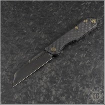 (#HTK-H013-6A-CF) Heretic Knives Carbon Fiber Jinn Slipjoint DLC Plain - Front