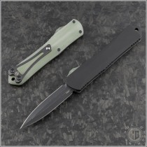 (#HTK-H024-8A-JADE) Heretic Knives Jade Green Manticore S D/E Battleworn Black - Front