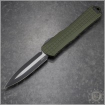 (#HTK-H032F-10A-GRN) Heretic Knives Manticore-X D/E Black Frag handle - Front