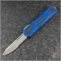 (#HTK-H039-2B-BLU) Heretic Knives Blue Colossus S/E Stonewash Part Serrated - Front