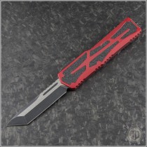 (#HTK-H040-14A-RED) Heretic Knives Red Colossus T/E Battle Black Plain - Front