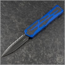 (#HTK-H041-6C-BLU) Heretic Knives Blue Colossus D/E DLC Full Serrated - Front