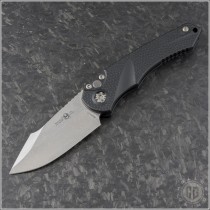 (#HTK-H054-2A) Heretic Knives Mini Pariah Auto Stonewash Plain - Front