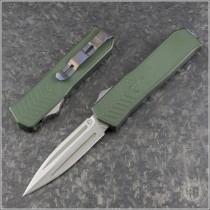 (#MKT-MERC1-004) Medford Knife & Tool OD Green Merc-1 OTF D/E Blade Tumbled - Front